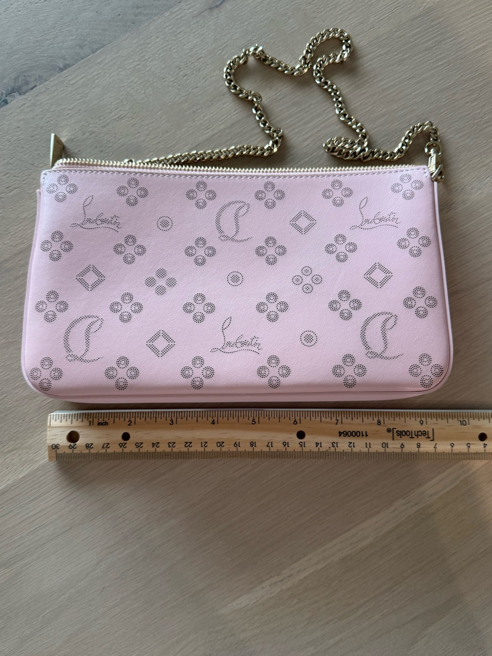 Christian Louboutin Blush Pink Logo Chain Shoulder Bag - Picture 8 of 12